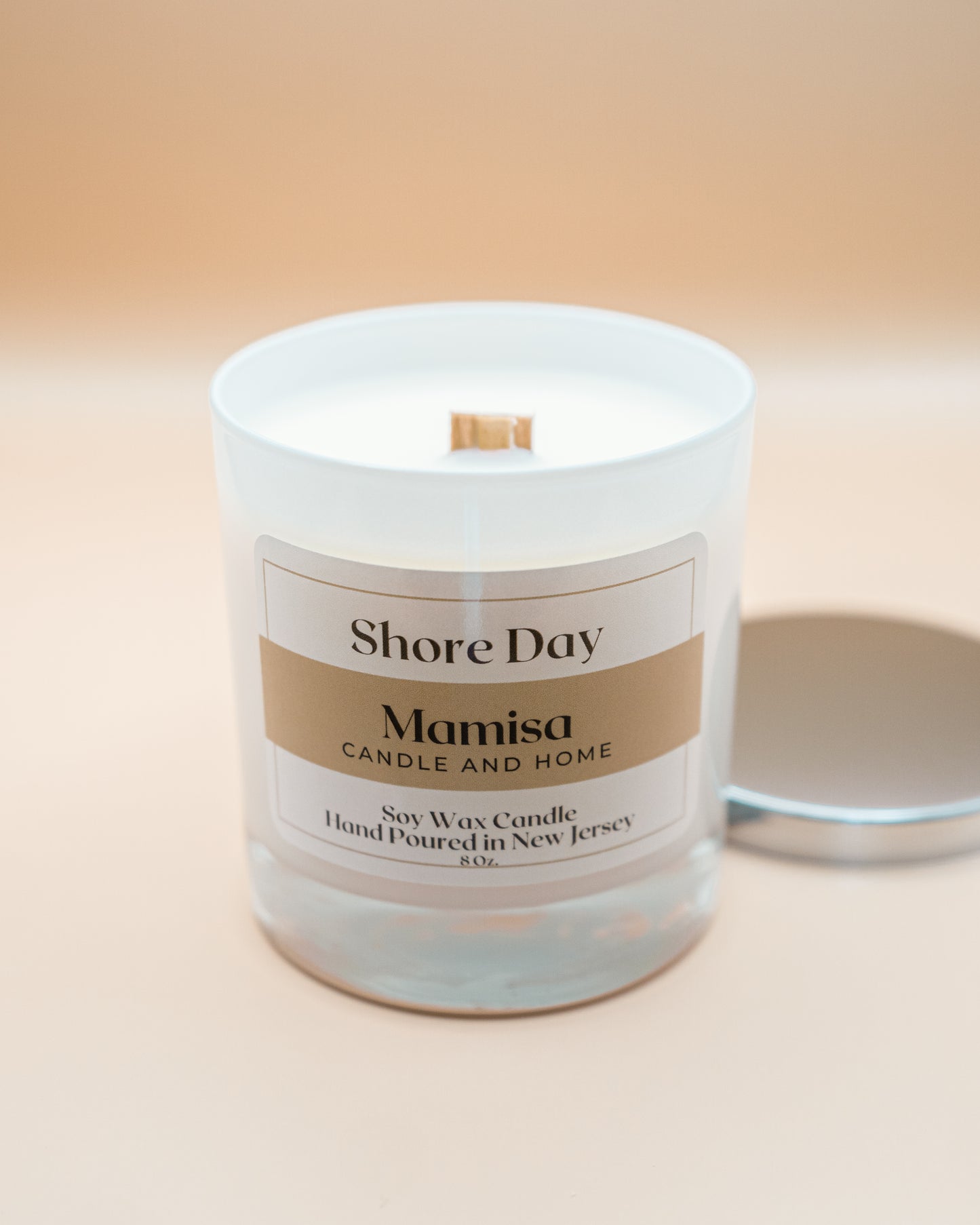 Shore Day Scented 8oz 100% Soy Wax Crackling Wood Wick Aromatherapy Candle