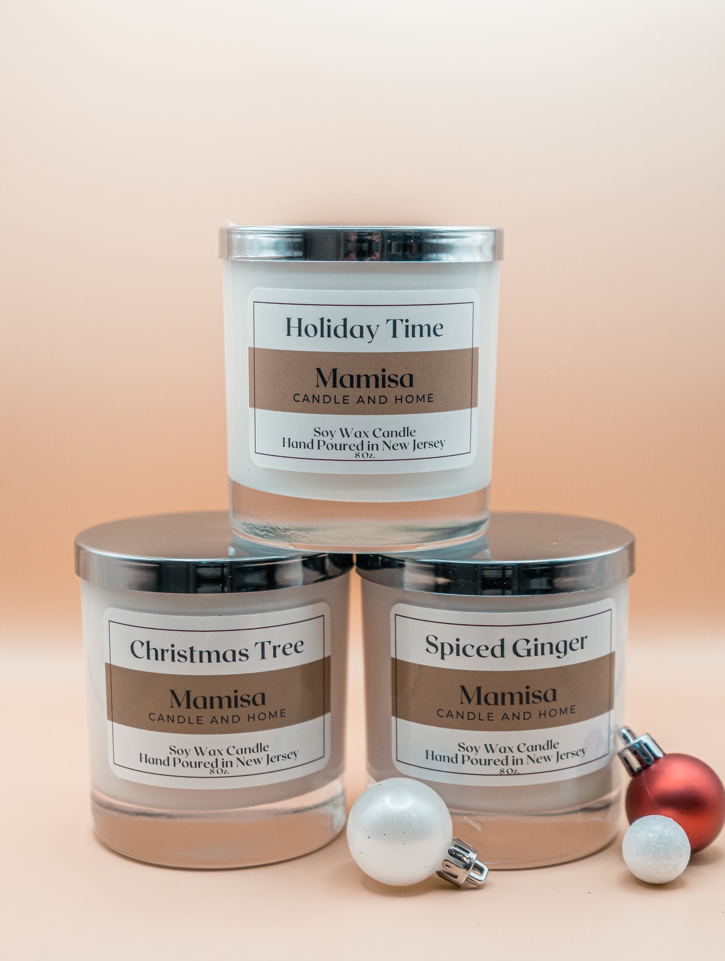 The Holiday Celebration Bundle Scented 8oz 100% Soy Wax Crackling Wood Wick Aromatherapy Candle